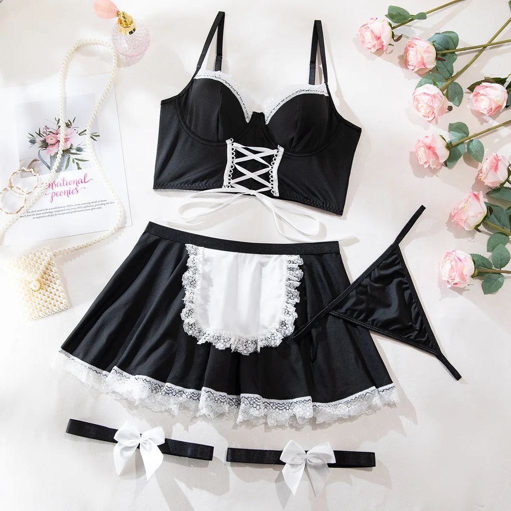 Cosplay Sexy Erotic Lingerie Women Bra And Panty Garters Sexy Lingerie Sets For Sex Women's Underwear Set Female Sexy Costumes