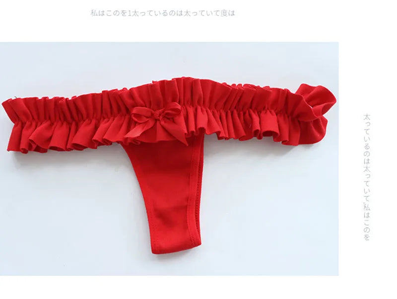 Sexy Red Santa Costume Christmas Lingerie Cute Hollow Out Bikini Bowknot Underwear Pajamas Christmas Lingerie Cosplay Bra Set