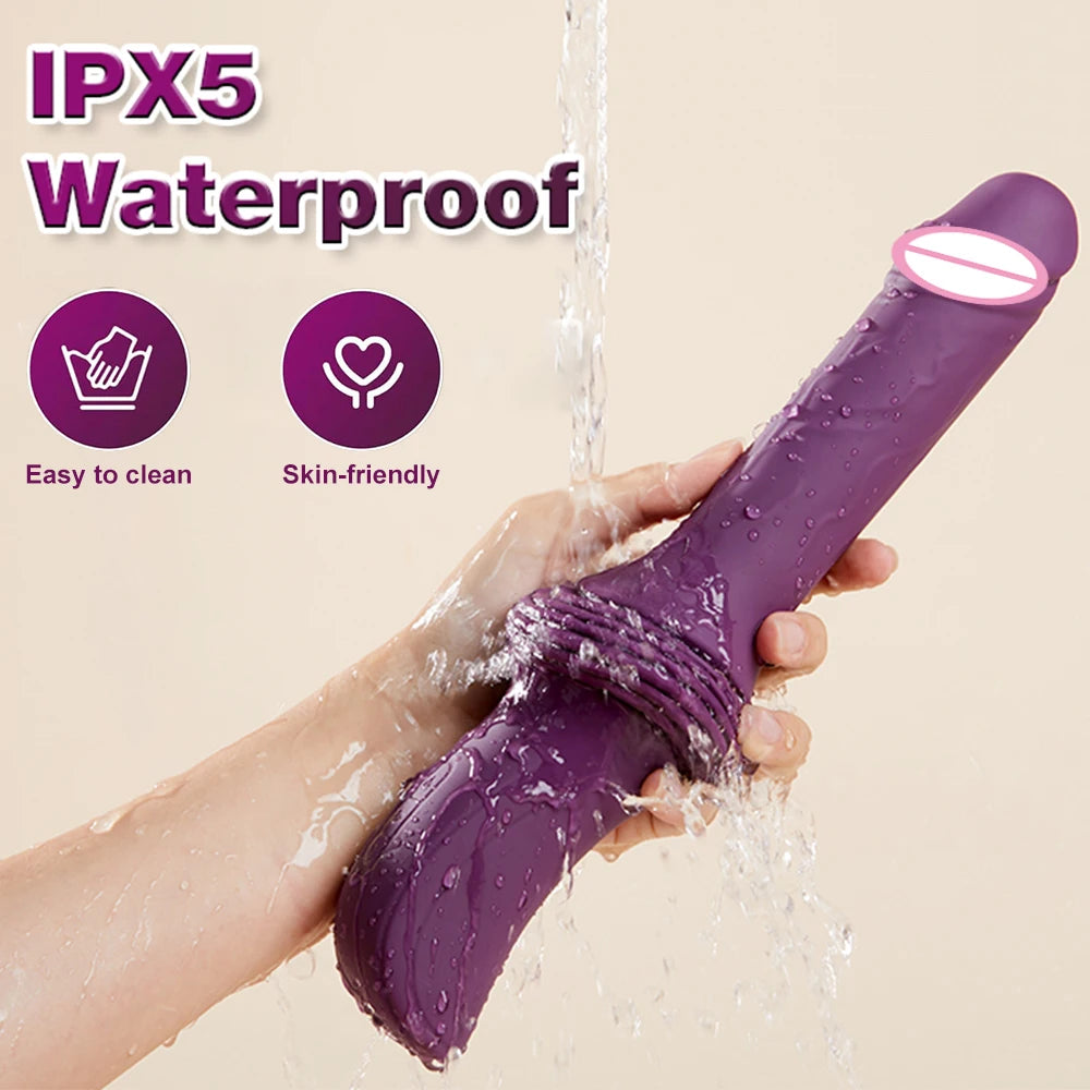 Telescopic Large Dildo Vibrator 10 Vibration 3 Thrusting Realistic Dildos Vagina Massager G Spot Clit Anal Sex Machine for Women