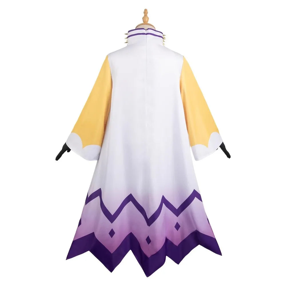 Adam Cosplay Costume Anime Hazzbin Cartoon Hotel Adam Costume Disguise for Men Women Robe Dress Wig Headgear Halloween Carnival
