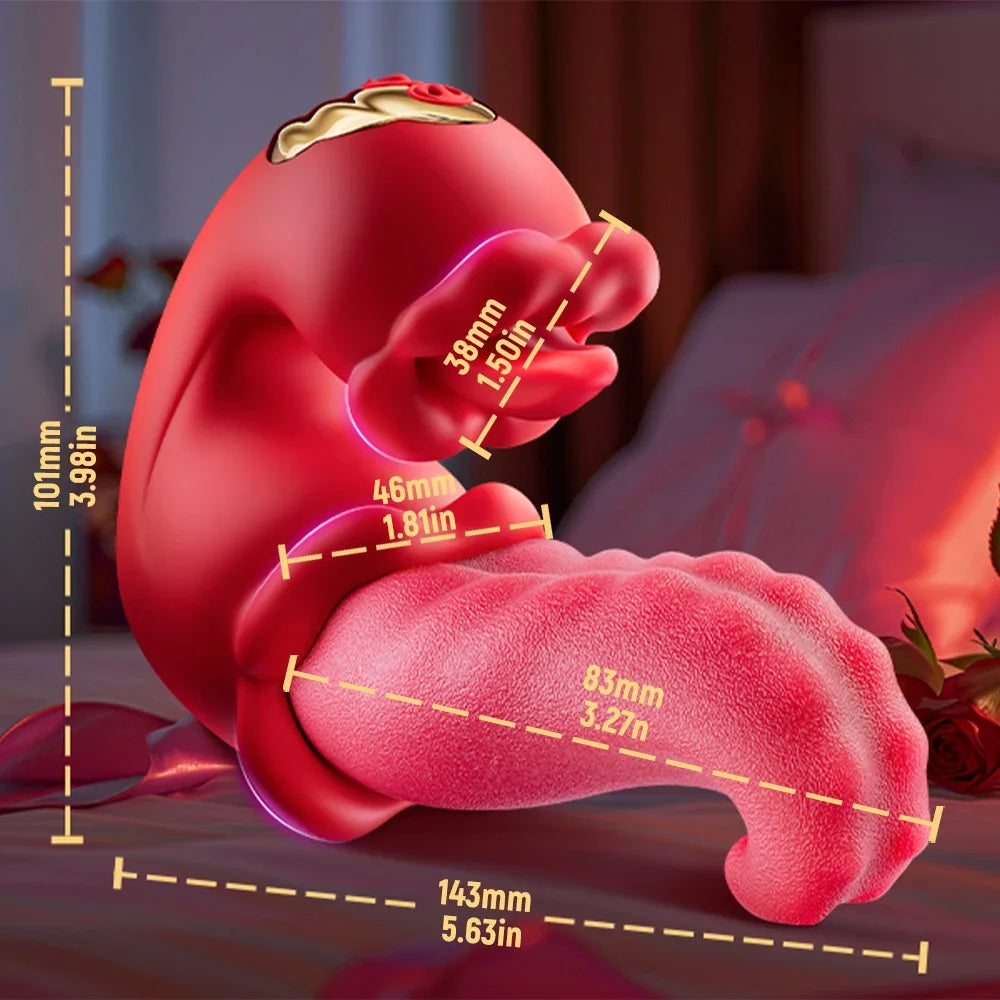 Big Tongue Swing Thrusting Dildo Vibrator Clitoris Nipple G-Spot Stimulator Vagina Anal Masturbator Sex Toy for Women Couples