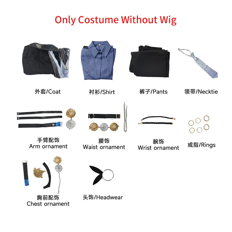 Game ZZZ Hugo Vlad Cosplay Costume Wig Hair Zenless Zone Hugo Cosplay Men Role Play Carnival Outfits for Anime Events