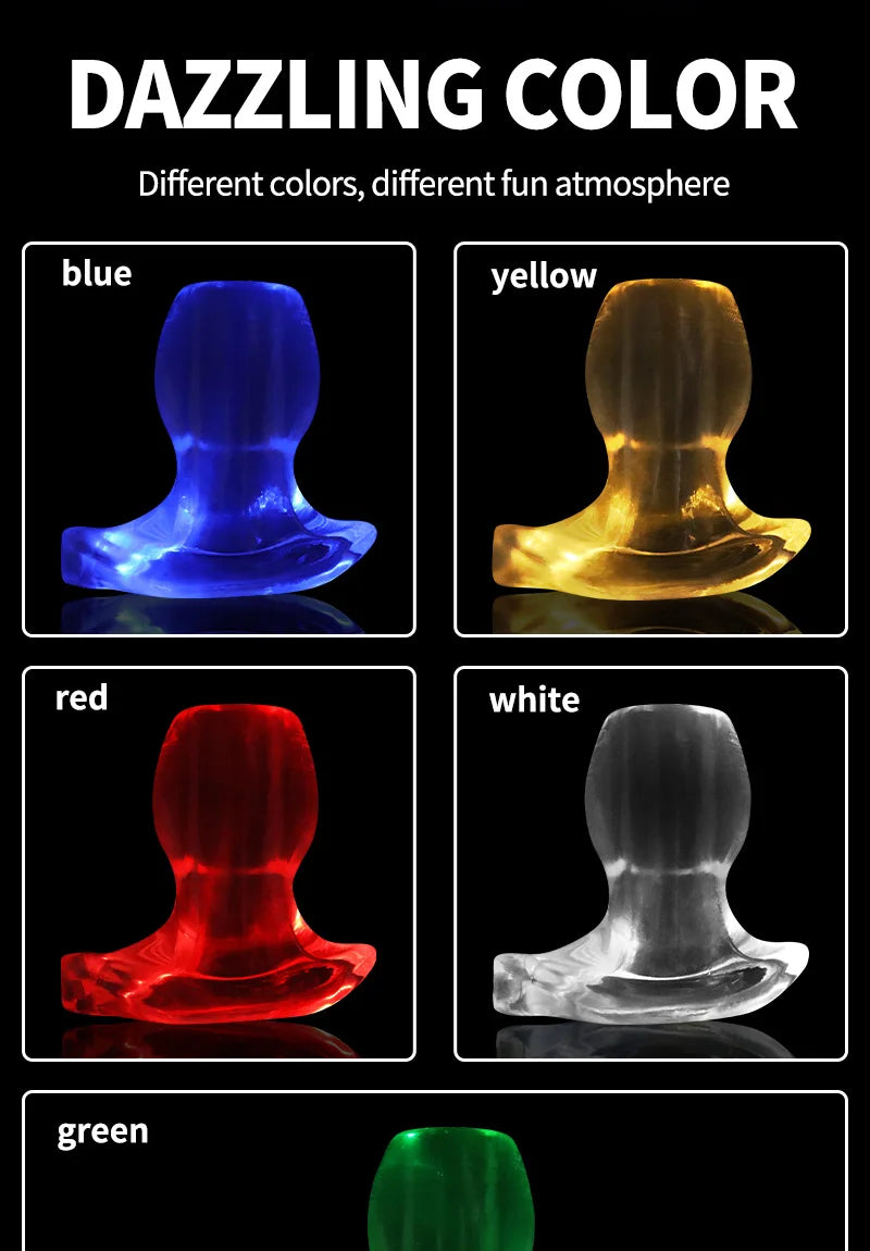 Illuminated Anal Plug Hollow Butt Plug Adult Products for Couple Sex Flirting Prostate Massage Anal Dilator Ass Stimulator Enema