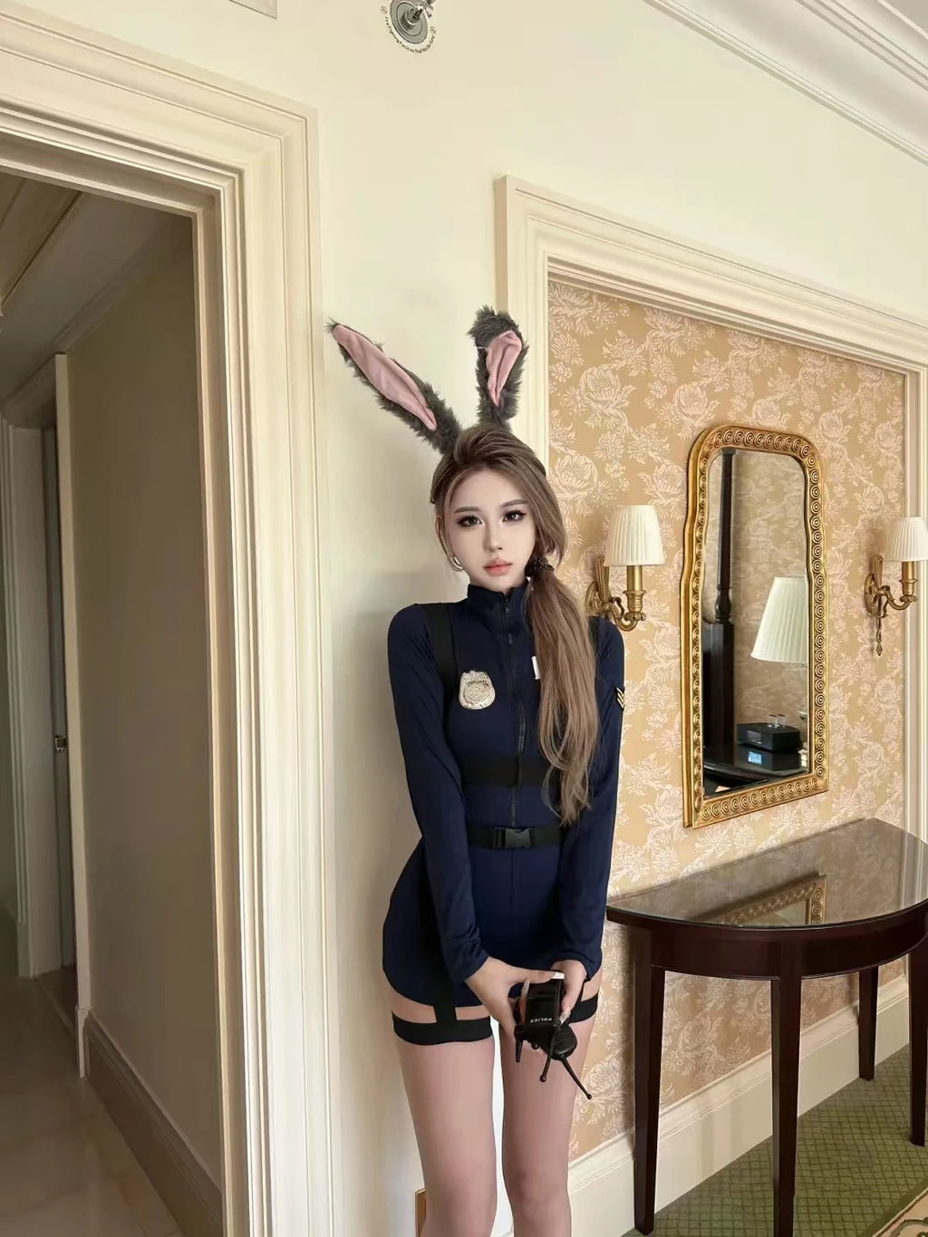 Sexy Cosplay Costumes Hot Rabbit Police Woman Jumpsuit Halloween Costume For Women Tempting Uniform Seductive Performance Cloth