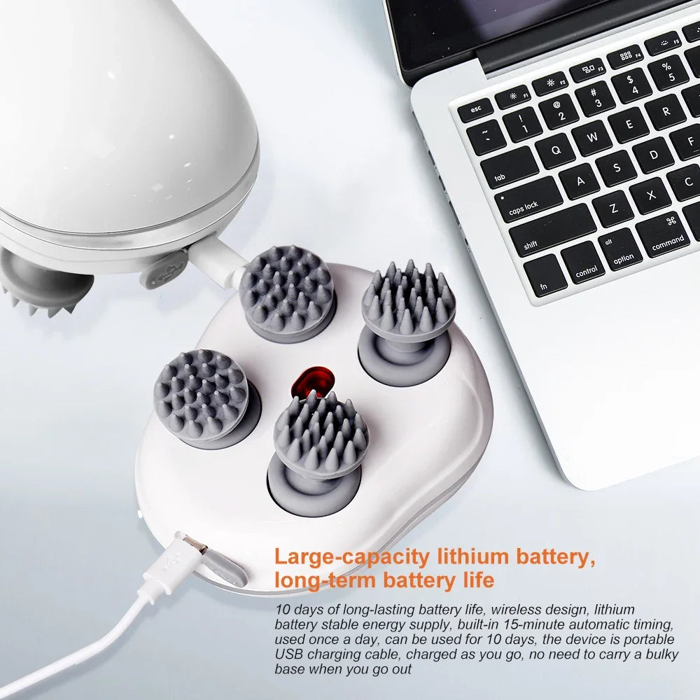 Electric Deep Tissue Scalp Head Massager Antistress Relax Body Massage Remove Muscle Tension Tiredness Vibrating Massageador