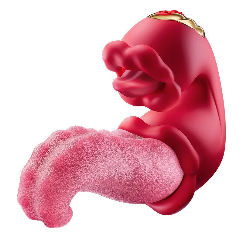 Big Tongue Swing Thrusting Dildo Vibrator Clitoris Nipple G-Spot Stimulator Vagina Anal Masturbator Sex Toy for Women Couples