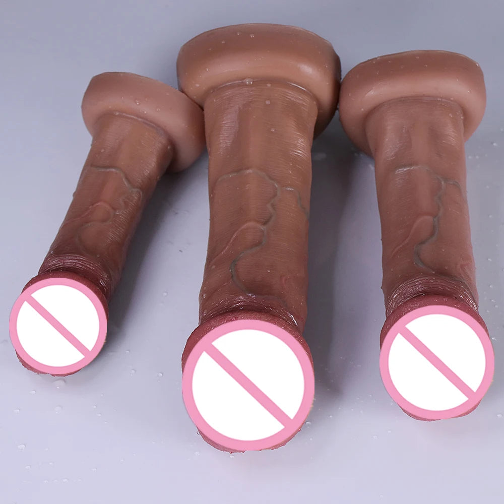 New Realistic Big Glans Dildo Soft Long Penis Huge Adult Dick Suction Cup Anal Sex Toys For Women Vagina G-Spot Orgasm Stimulate