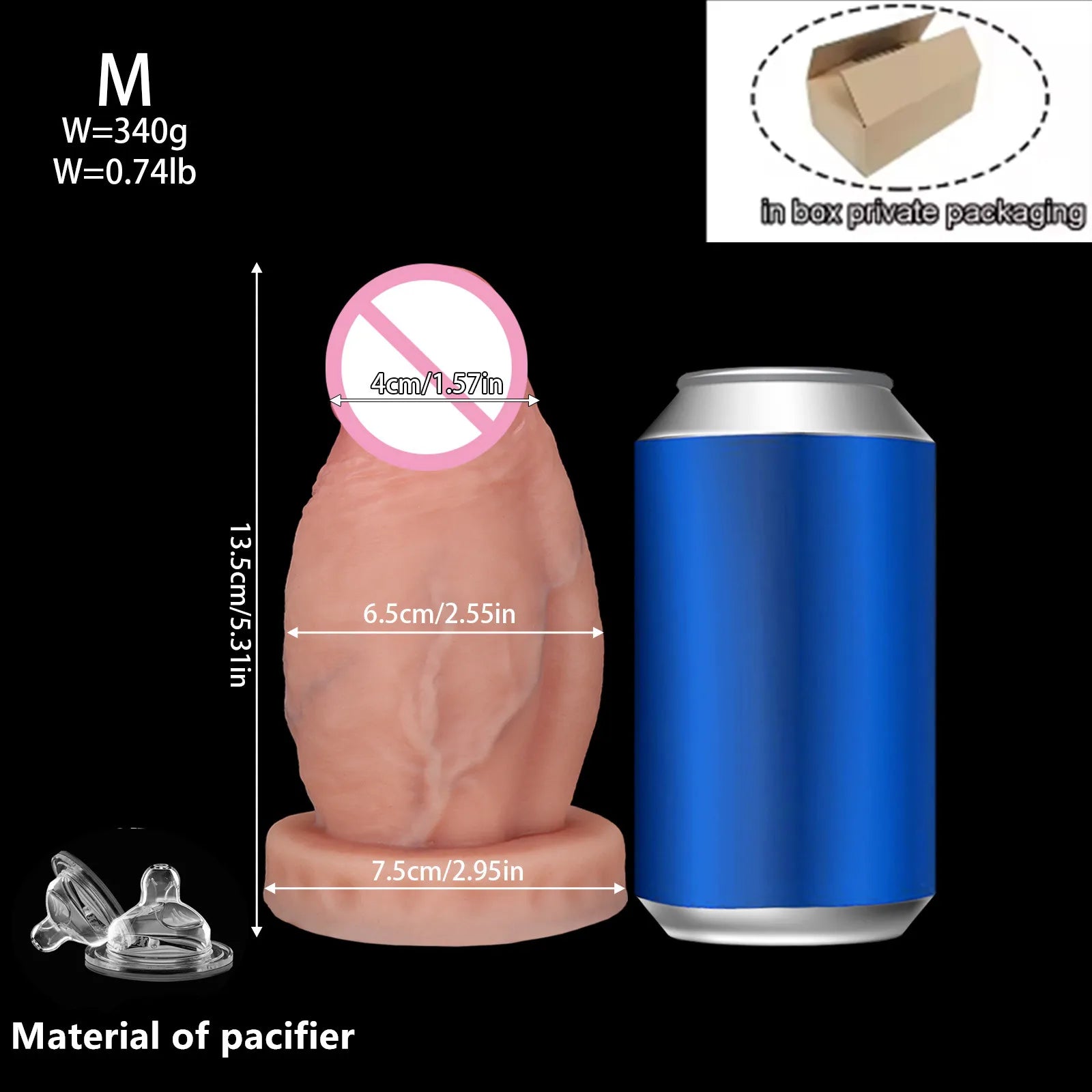 New 4.1'' Diameter Huge Thick Anal Dildo, 8.6 Inch Huge Silicone Girth Dildo Butt Plugs with Strong Suction Cup & No Balls성인용