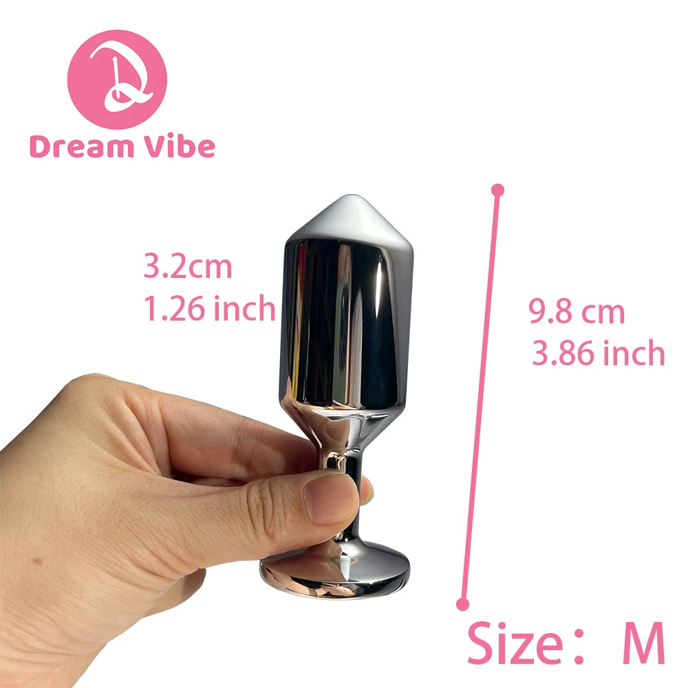 Gravity Anal Plugs Metal Silver Butt Trainer Jewel Inlaid Bottom Sex Toy Backdoor Expander dildo Dilatador Prostate Massager