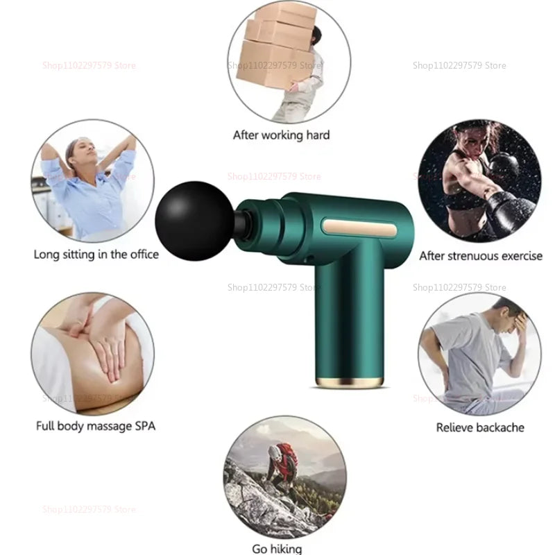 Deep Muscle Activity Electric Shock Massage Gun Neck Waist and Back Exclusive Physical Therapy Tool for Fitness Muscle Recovery