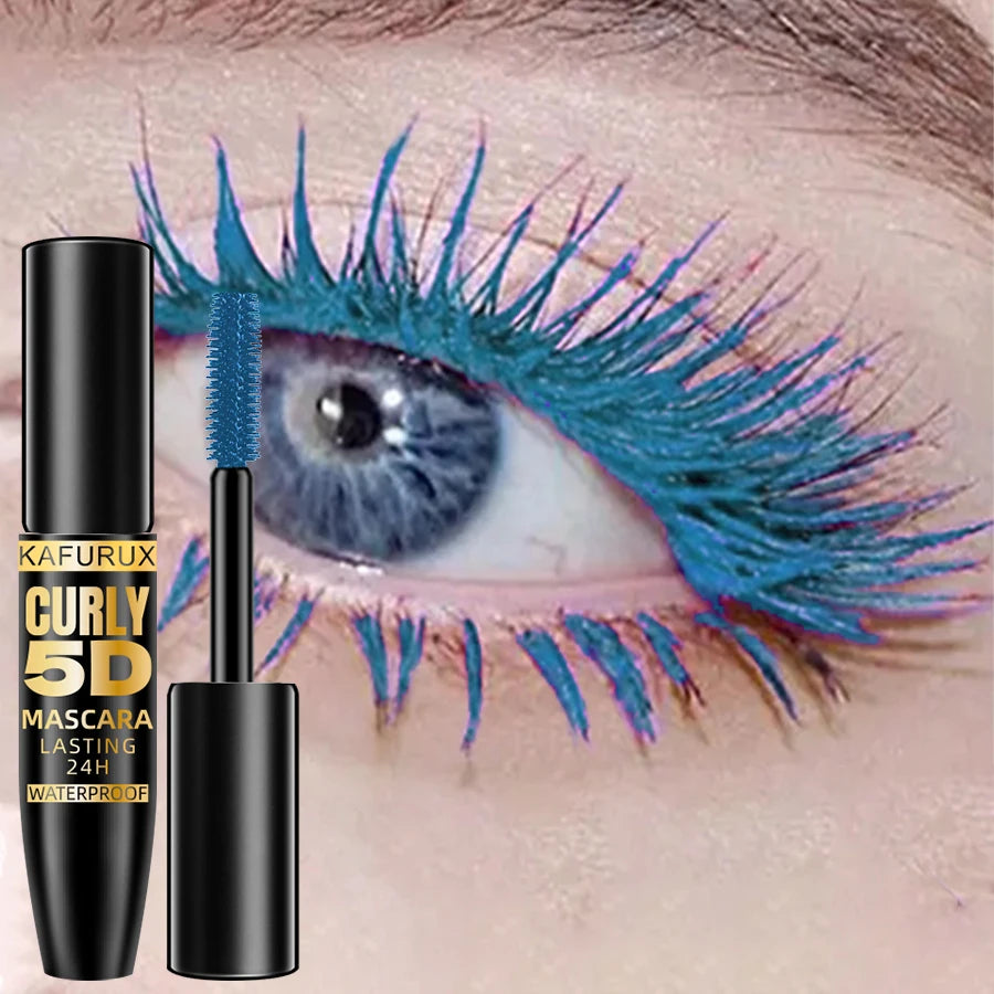 5D Mascara Thick Curl Waterproof Natural Lenthen Eyelash 9 Colors Blue White Green Pink Black Eye Makeup Korean cosmetics