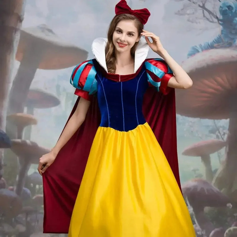 White Cosplay Costume Princess White Snow Cartoon Dress Petticoat Adult Plus size For Women Halloween Party