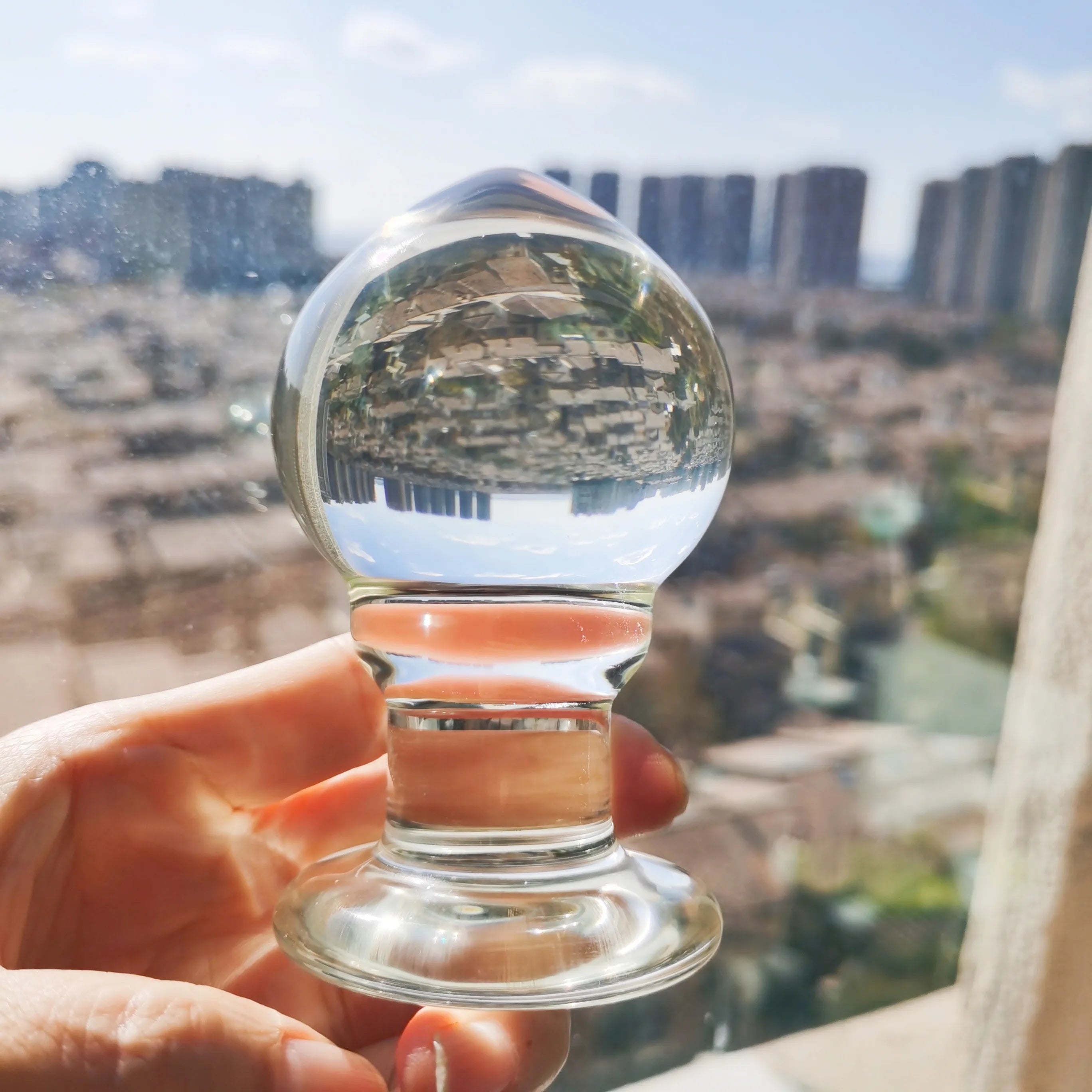 VaHppy Anal Plugs 400g 6.2*11.5cm Glass Enlarged Anal Training Anal Masturbation Transparent Smooth Protective Skin Sex Toys