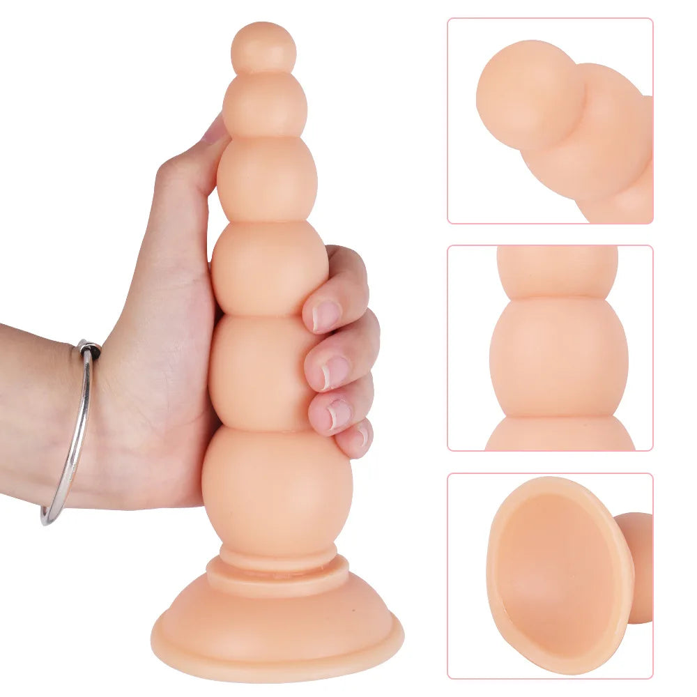 Anal Sex Toys Pull Beads Anal Dilator Soft Anal Plug Dildos with Suction Cup Stimulation Vagina Pagoda Vagina Anal Plug Sex Shop