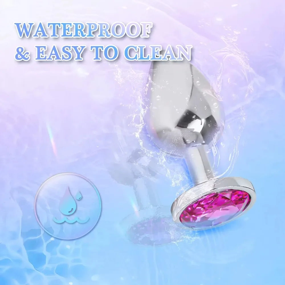 Anal Plug 3 Sizes Stainless Steel Crystal Anal Plug Removable Butt Plug Stimulator Anal Adult Sex Toys Prostate Massager Dildos