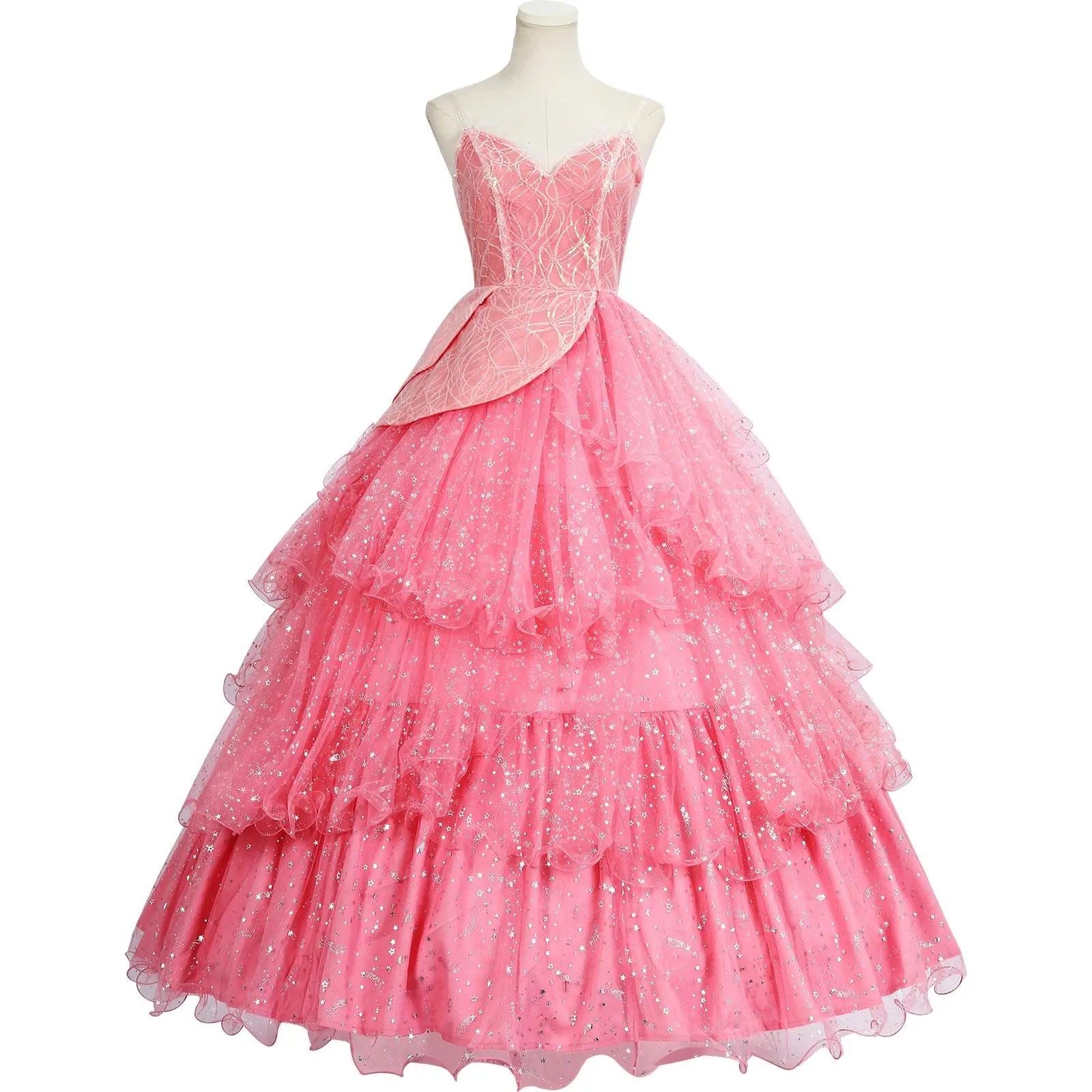 IN STOCK Glinda Wicked Cosplay Costume Disguise for Adult Women Pink Dress Roleplay  Fantasy Outfit Halloween Carnival Suit