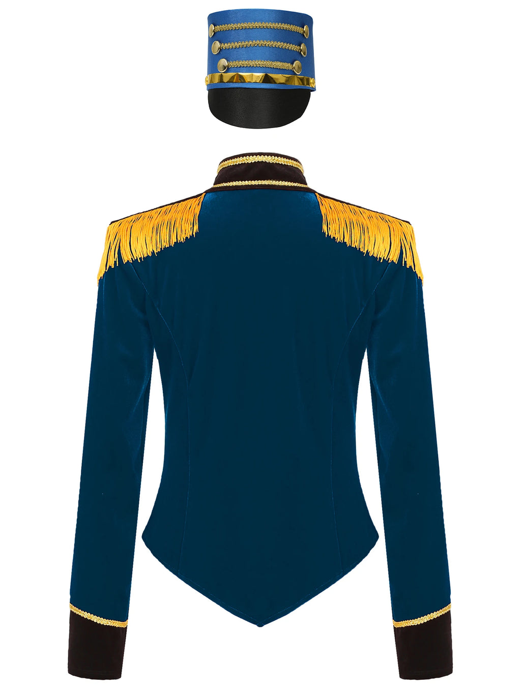 Womens Marching Band Drummer Costume Long Sleeve Circus Ringmaster Jacket Nutcrackers-hat Honor Guard Uniform Drum Major Outfits