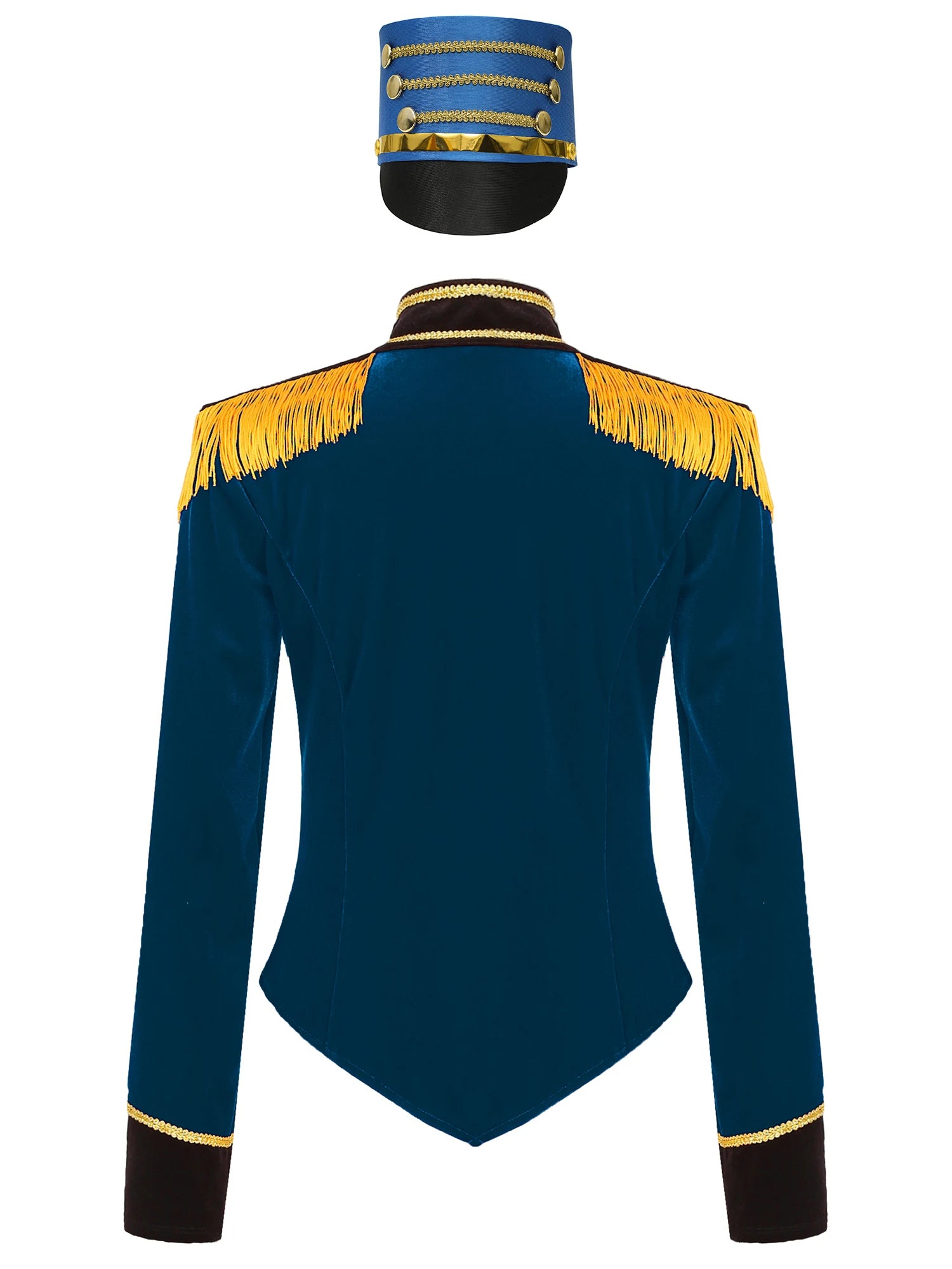Womens Marching Band Drummer Costume Long Sleeve Circus Ringmaster Jacket Nutcrackers-hat Honor Guard Uniform Drum Major Outfits