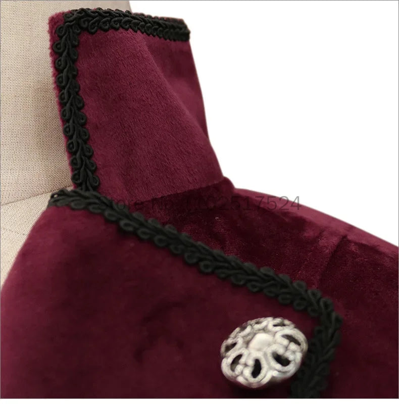 2025 Steampunk Women Men Medieval Dress costume Velet Stand Collar Tailcoat Gothic Vampire Cosplay Jacket Coats S-5XL