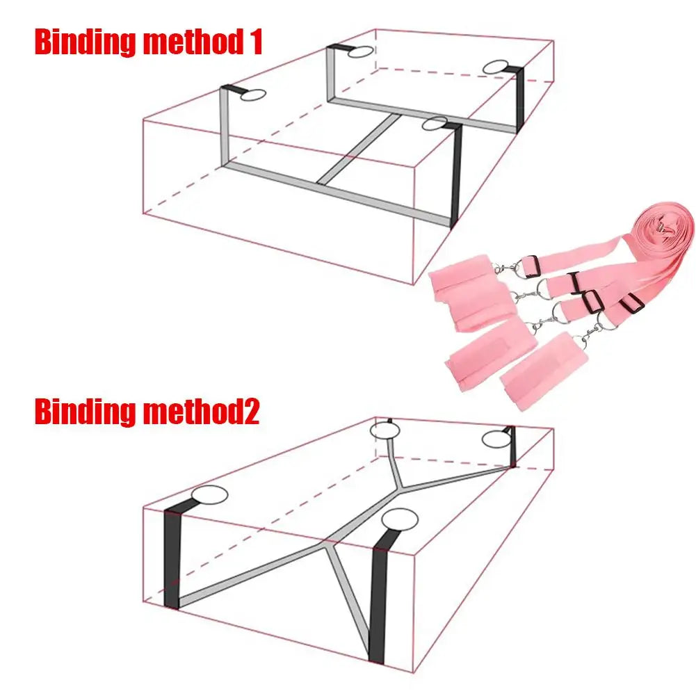 Sex Toys Bandage SM Restraint Bed Bondage Handcuffs Ankle Cuffs Adult Games Set Erotic Accessories Sex Toys for Women Men Couple