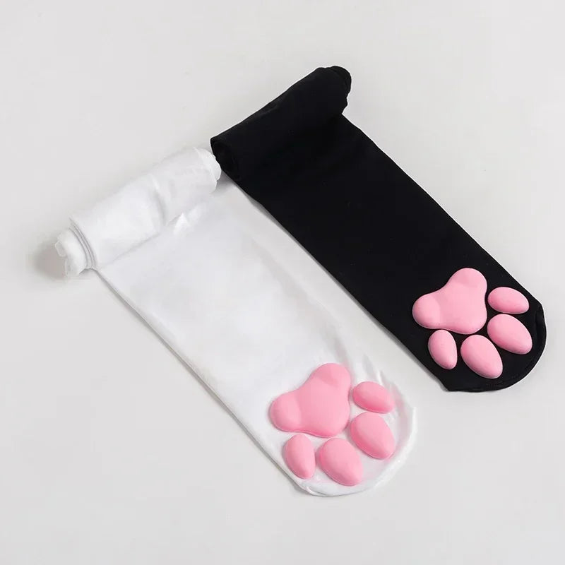 Cat Paw Pad Sock Pink Cute Lolita Thigh High Socks For Adult Children Women Cosplay 3D Kitten Claw Stockings