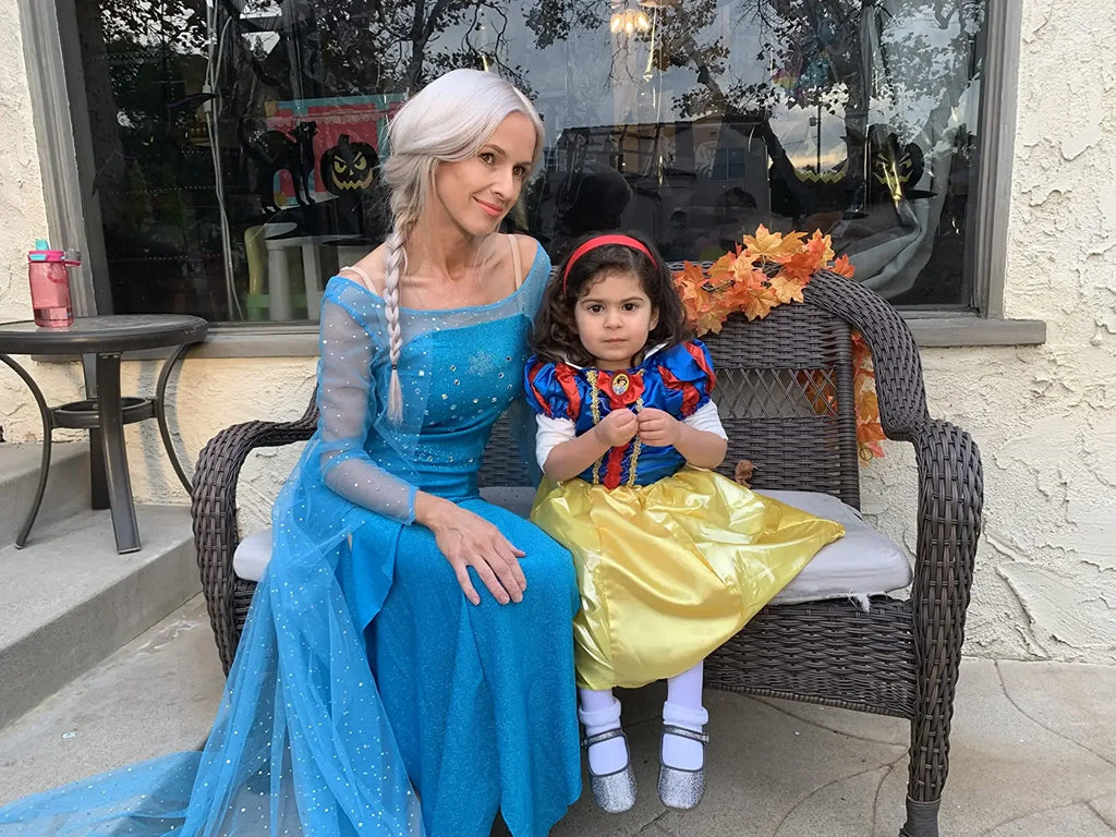 Frozen Elsa Princess Long Dress Sequin Mesh Elsa Costume Adult Snow Queen Costume Party Dress Halloween Carnival Cosplay Costume