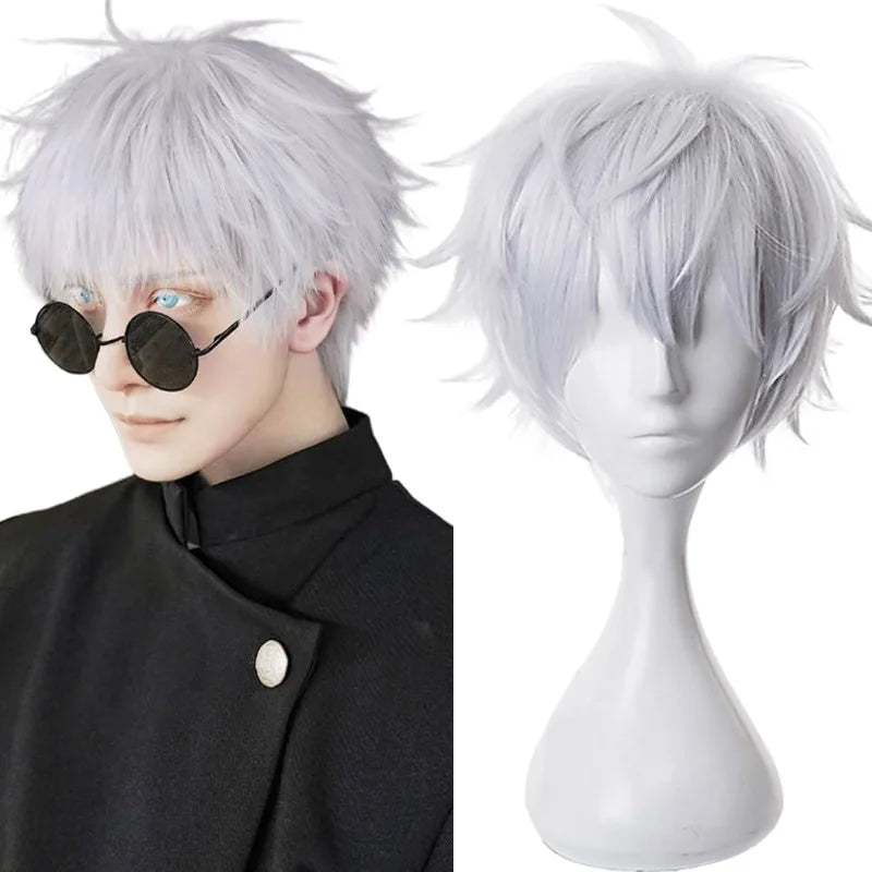 Jujutsu Kaisen High School Gojo Satoru Cosplay Costume Uniform for Men Women Shirt Pants Wig Halloween Uniform Full Sets