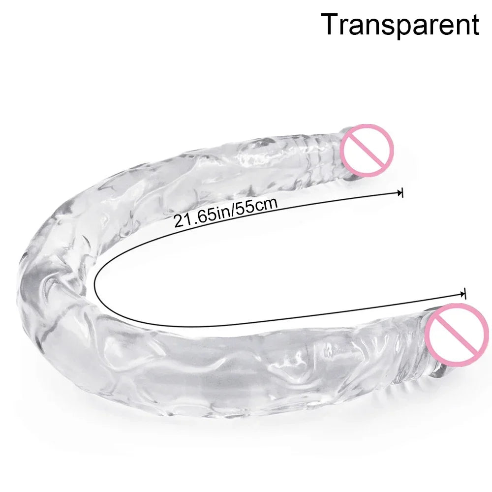 55cm Multicolor Double Head Dildo Flexible Dick Soft Big Penis Vagina Orgasm G-spot Stimulator Anal Sex Toys For Lesbian And Gay