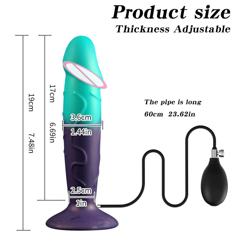 Suction Cup Base Inflatable Anal Plug Dildo Docking Insertion G Spot Stimulation BDSM Female Anal Penetration Gay Sex Toys 18+