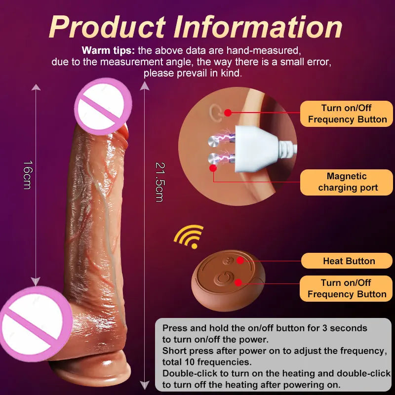 Realistic Dildo Vibrator Penis Telescopic Massager vibrating female Remote Control Masturbation Big Penis with Suction Cup