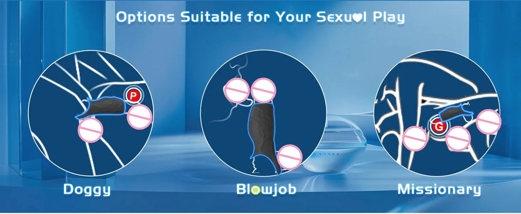 Vibrator Penis Sleeve Cock Ring Ejaculation Extender for Penis Testicles G Spot Stimulation Couples Adult Sex Toys for Men Women