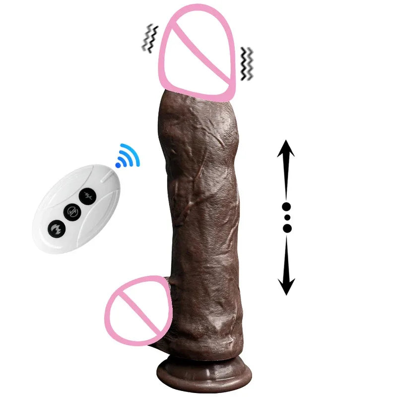 Vibrator XXXL Big Penis 11.4in Realistic Dildo Telescopic Vibrating Heating Anal Butt Plug Sex Toys for Women G Spot Dick Adult