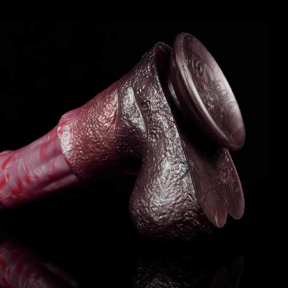 Realistic Horse Dildo with Suction Cup for Women, Lifelike Veins & Testicles Silicone Design, Giant 13.77Inch Masturbation Toy