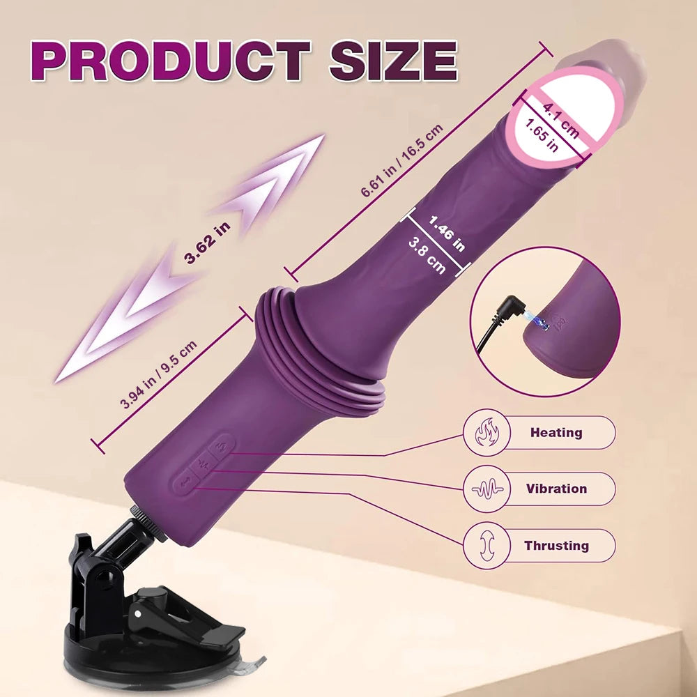 Telescopic Large Dildo Vibrator 10 Vibration 3 Thrusting Realistic Dildos Vagina Massager G Spot Clit Anal Sex Machine for Women