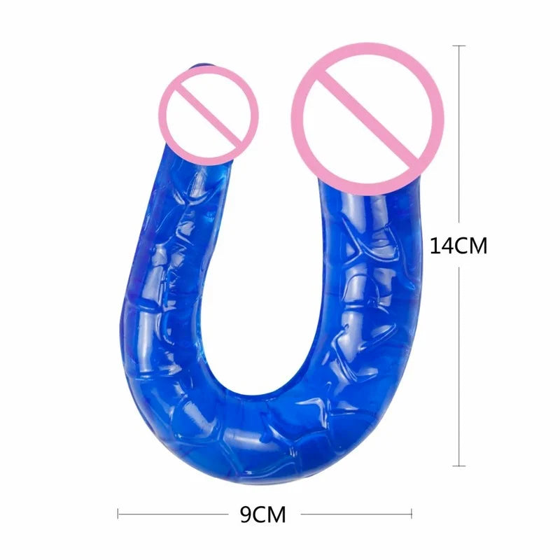 Double Head Silicone Long Penis Jelly Realistic Dildo Flexible Female Pussy Vagina Anal Masturbator Sex Toy Lesbian Cock Lovetoy