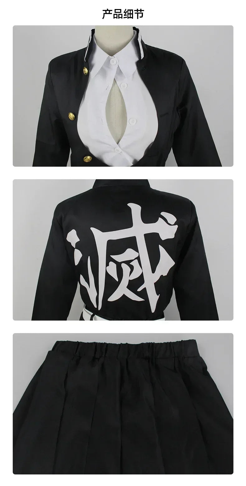 Adult Kids Demon Slayer Kimetsu No Yaiba Anime Kimono Kanroji Mitsuri Cosplay Costume Kisatsutai Sexy Women Halloween Clothes