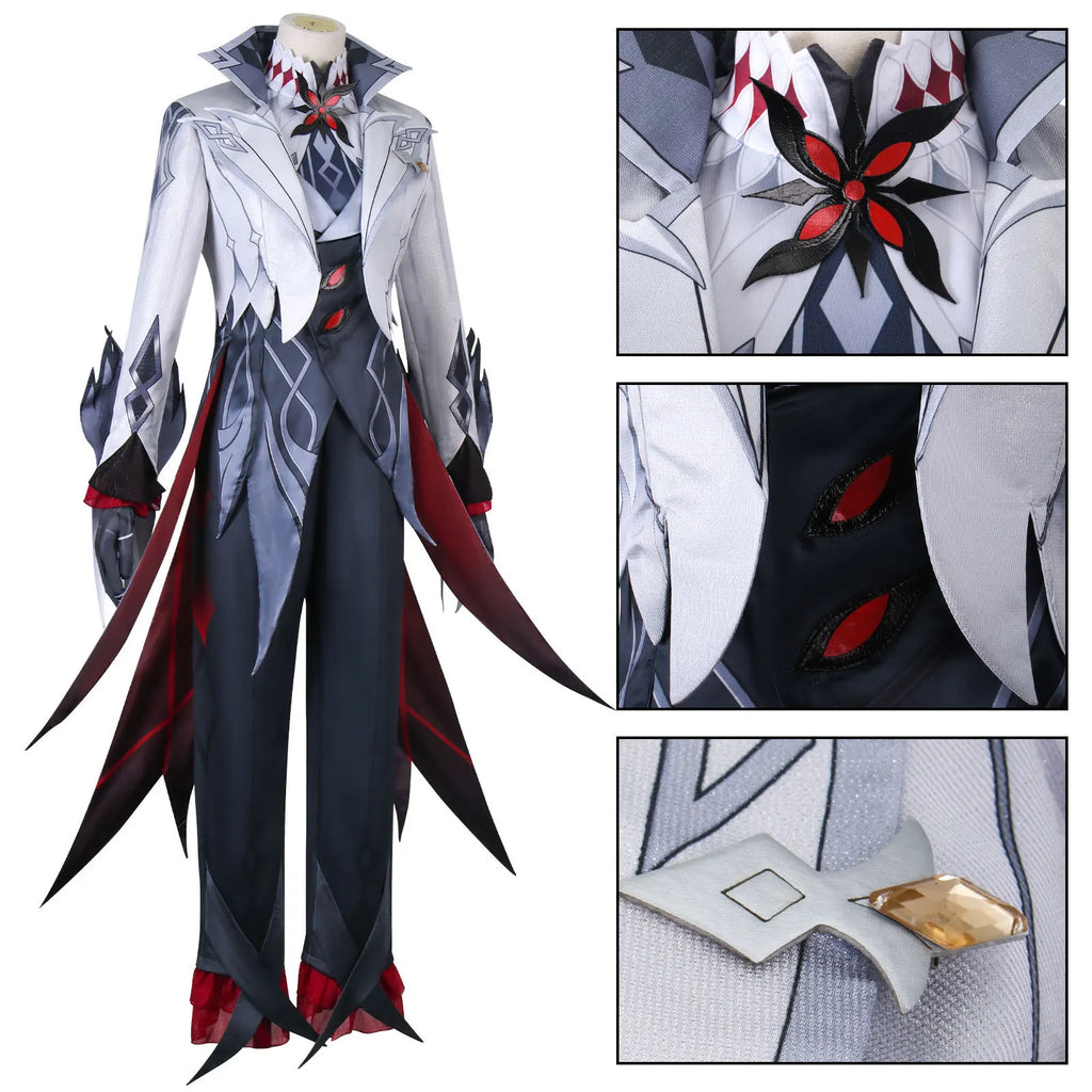Arlecchino The Knave Cosplay Costume Genshin Impact  Fatui Harbinger Wig Set Servant Snezhnaya Halloween Costumes For Women