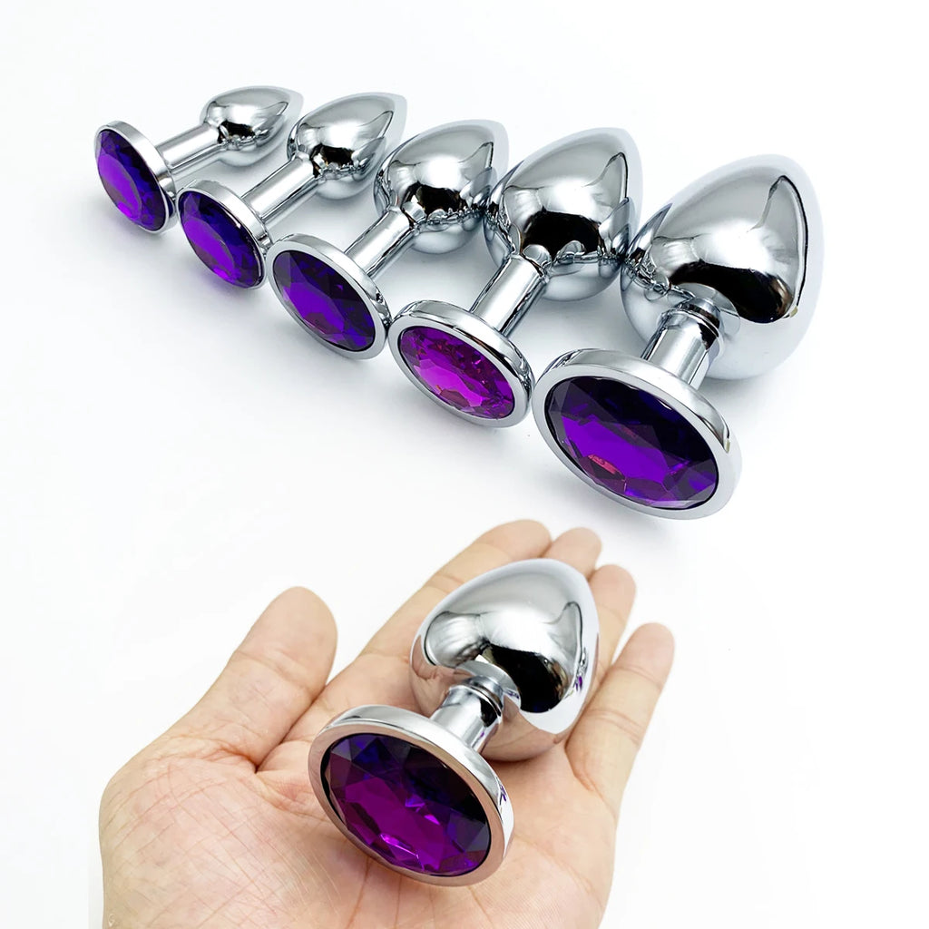 Metal Anal Plug Jewelry Base Beginner To Expert 5 Size Butt Plug,Adult Toys Tail Female/Male Dildos Sex Toys Couples Adults Game