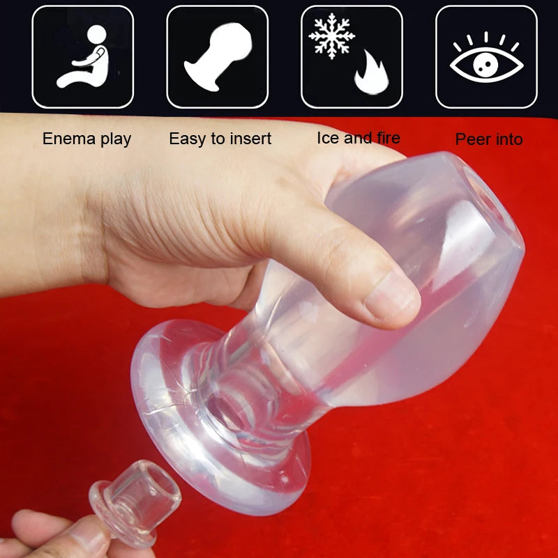 Full Access Peeker Hollow Anal Tunnel Dilator Stretcher Anus Ass Butt Plug,Analplug Buttplug Butplug with Stopper,Sex Toys