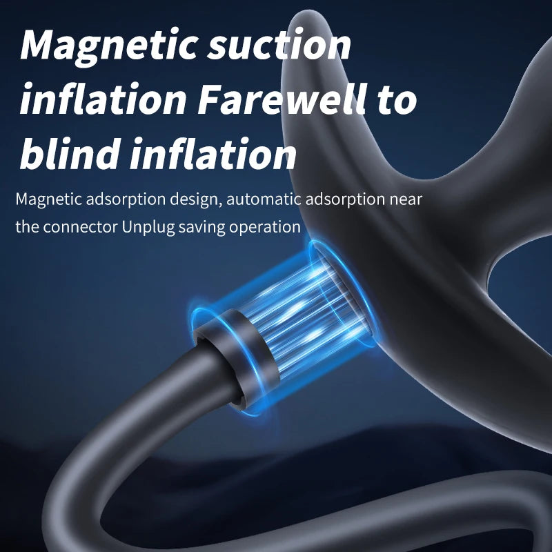Expand Inflatable Anal Plug with Magneticsuction Valve Stretch Anal Trainer Stimulation Inflatable Anal Butt Plug BDSM for Men