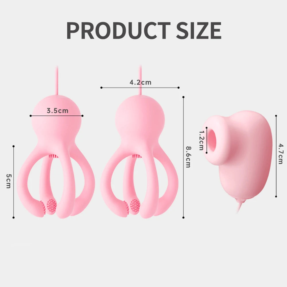 Breast Enlargement Nipple Vibrator Breast Massager Clitoris Stimulation for Adult Famale Masturbador Vibrator Sex Toys for Women