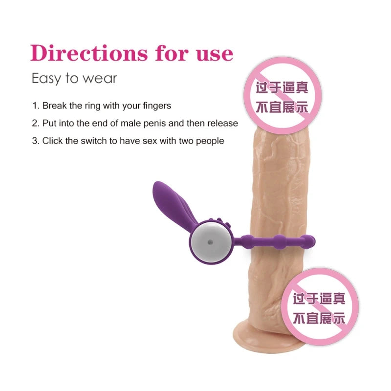 Erection Enhance Sex Toys For Men Erect Dick Vibrator Vibrating Penis Ring Clitoral Stimulator Lock Ring For Couple Sex Toy Gift