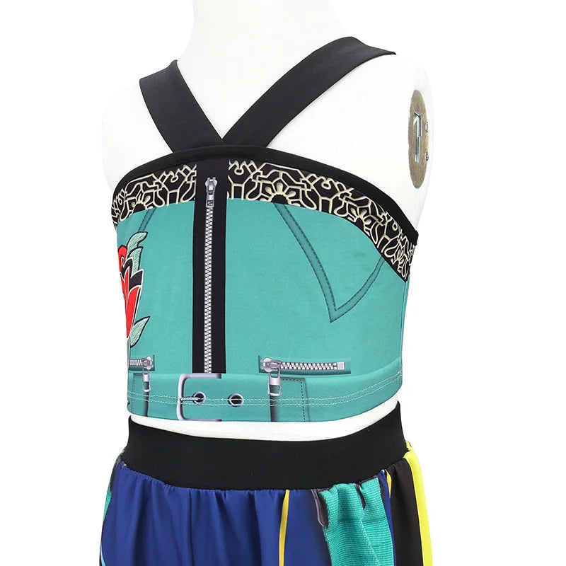 Kpop Demon Hunter Costume Rumi Halloween Cosplay Hot Girls Show Costume Black Shiny Set Halloween Girls Anime  clothing