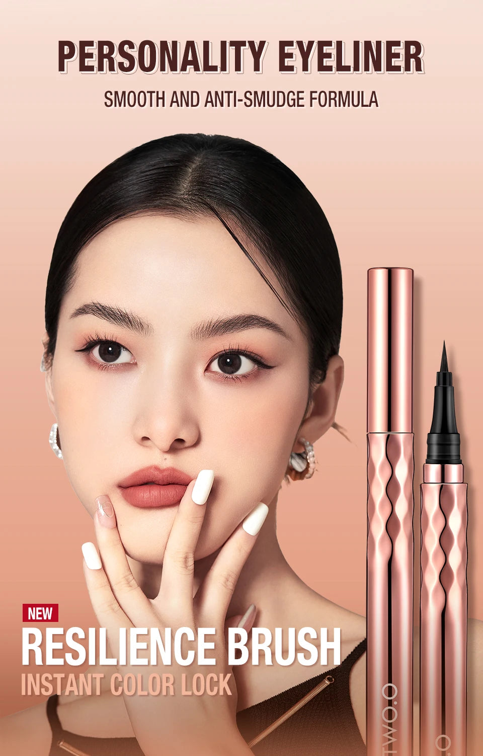 O.TWO.O Eyeliner Pencil Liquid Eye Liner Waterproof Smudge Proof Quick Drying 12 Hour Wear Ultra Fine Black Eyeliner for Arrows