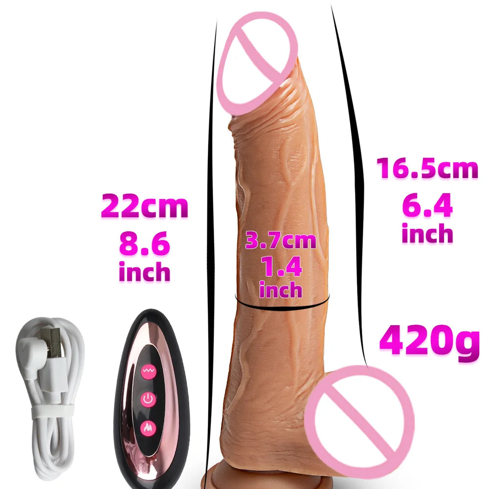 Realistic Dildo Vibrators Penis Vagina Adult Sex Toys Powerful for Women Telescopic Vibrating Heating Vibrator Anal Masturbator