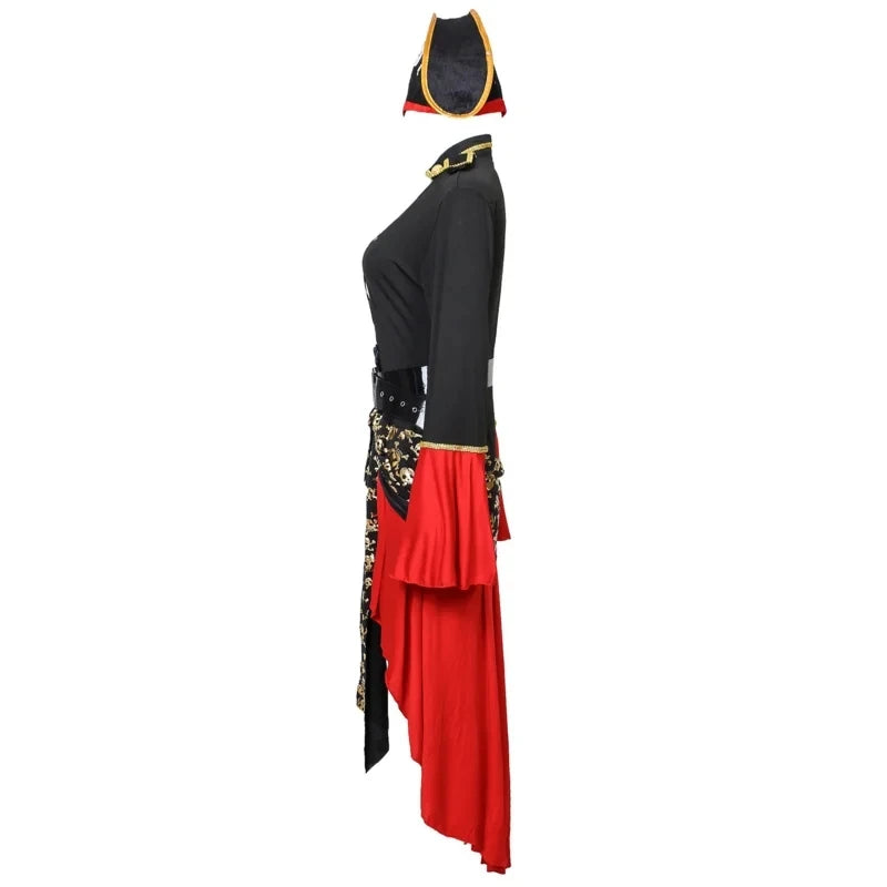 Purim Female Caribbean Pirates Captain Costume Halloween Cosplay Suit Woman Gothic Medoeval Fancy Dress Performance outfit