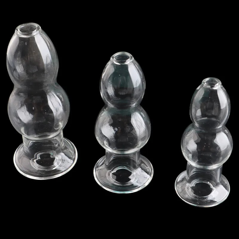 Crystal Anus Hollow Gourd Anal Plug Erotic Toys Portable Anal Cleaning Anus Washing Bidet Glass Butt Plug Adult Sex Products
