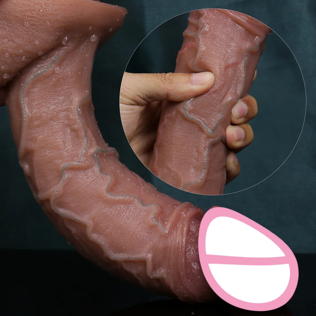 Giant Realistic Skin Thick Dildo Double Silicone Masturbation Penis Soft Small Cock Women Anal Sex Toy Suction Cup Adults Dick
