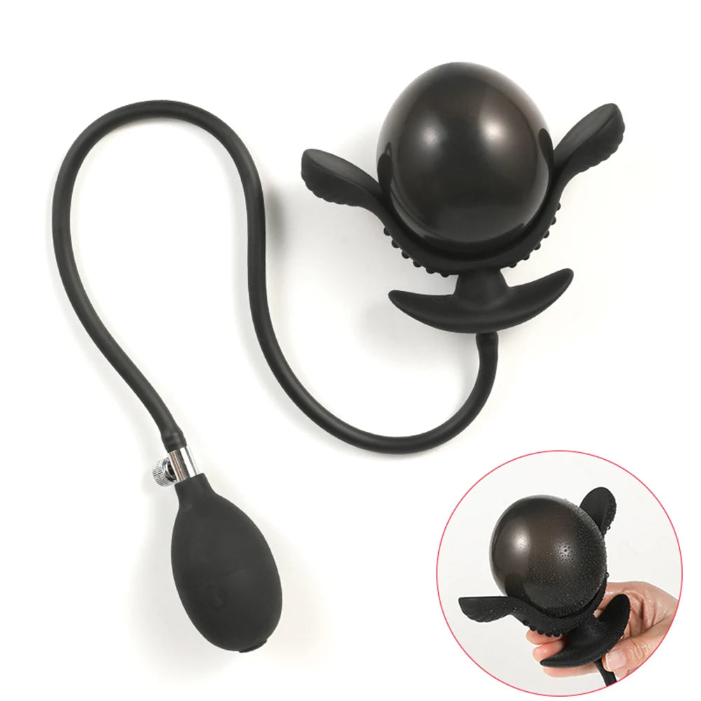 Flower Bud Inflatable Anal Plug for Adults Expandable Big Buttplug Anus Dilator Prostate Massager Adults Sex Toy for Men & Women