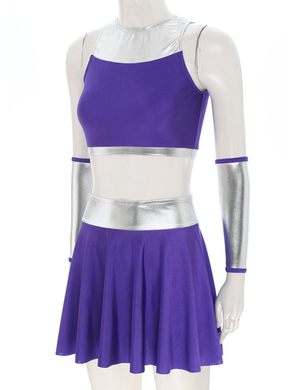 Women Anime Princess Cosplay Costume Halloween Cheerleading Uniform Performance Tracksuit Crop Top with Miniskirt Gloves Set